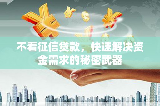 砚山不看征信贷款，快速解决资金需求的秘密武器